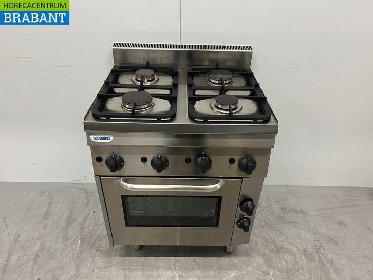 RVS Tecnoinox Fornuis 4 pitten met oven 70 cm GAS Horeca, Articles professionnels, Horeca | Équipement de cuisine, Enlèvement ou Envoi
