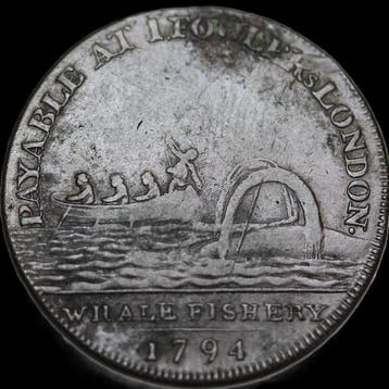 Verenigd Koninkrijk. ½ penique Middlesex - Pesca de ballenas