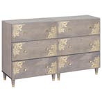vidaXL Dressoir 2 pcs Grijs 60 x 33 x 75 cm Massief Mango, Verzenden, Nieuw