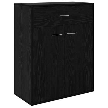 Strak Dressoir Zwart Eik | Retour deal | Nu extreem goedkoop, Huis en Inrichting, Met plank(en), Gebruikt, Verzenden, 50 tot 100 cm