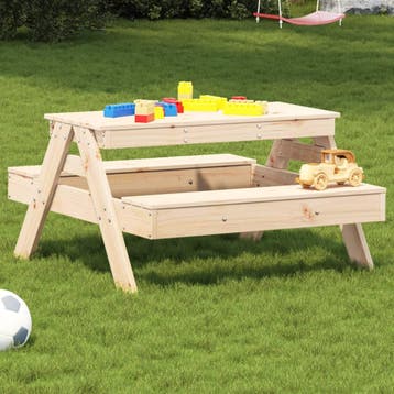 vidaXL Picknicktafel voor kinderen 88x97x52 cm massief, Verzenden