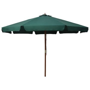 vidaXL Parasol met houten paal 330 cm groen, Tuin en Terras, Verzenden, Nieuw