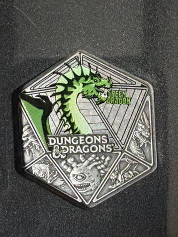 Monde. Medal Dungeons and Dragons - Green Dragon - Silver