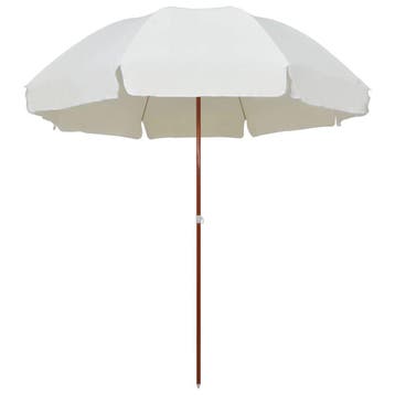 vidaXL Parasol met stalen paal 300 cm zandkleurig, Verzenden, Nieuw