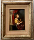 Caspar Netscher (1639-1684), Navolger van - Young woman with, Antiek en Kunst