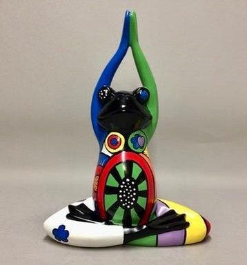 Sculpture, YOGA KIKKER - 42 cm - résine artistique