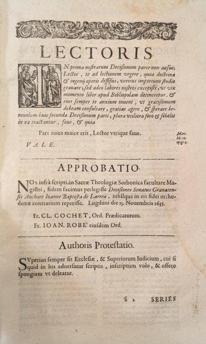 Juan Bautista Larrea - Nova Decisionum Granatensium - 1658, Antiek en Kunst, Antiek | Boeken en Manuscripten