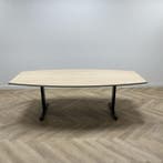 verstelbare vergadertafel 240x120 cm, licht eiken - zwart, Gebruikt, Bureau