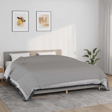 vidaXL Verzwaringsdeken 220x260 cm 15 kg stof grijs, Verzenden, Nieuw