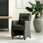 Set van 6 Leren eetkamerstoelen Sharp - Kenia Antracite, Ophalen of Verzenden, Nieuw, Leer