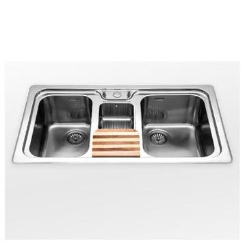 Bieden: Alpex inox 50/98 2V1B-E double sink 900 mm, Ophalen of Verzenden, Nieuw