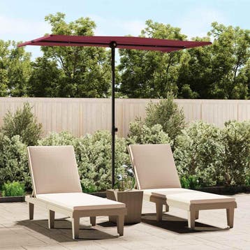 vidaXL Parasol met aluminium paal 180x110 cm bordeauxrood, Verzenden, Nieuw