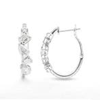 Oorbellen - 18 karaat Witgoud - 3.70ct. tw. - Diamant