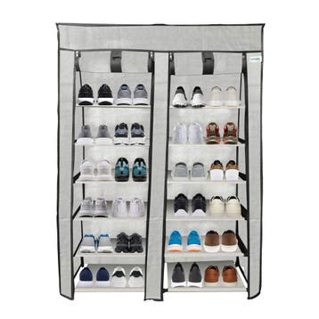 Lendo Online Armoire à Chaussures Pliable 90×28×126 cm Gris, Maison & Meubles