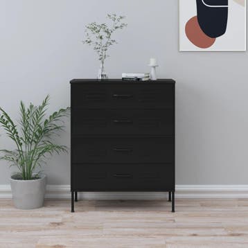 vidaXL Ladekast 80x35x101,5 cm staal zwart, Verzenden, Nieuw
