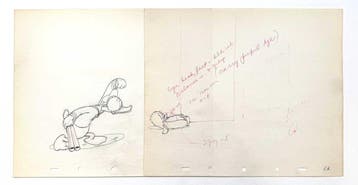 Donald Duck X2 : Paar productietekeningen voor animatie -, Nieuw