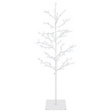 vidaXL Micro berken kerstboom Wit 120 cm Staal 279 LEDs, Verzenden