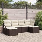 vidaXL Bankstel 6 pcs Bruin poly rattan, Verzenden, Nieuw