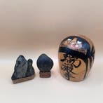 Zuiganji Daruma Kokeshi & Miniatuur Japanse Kijksteen Zen