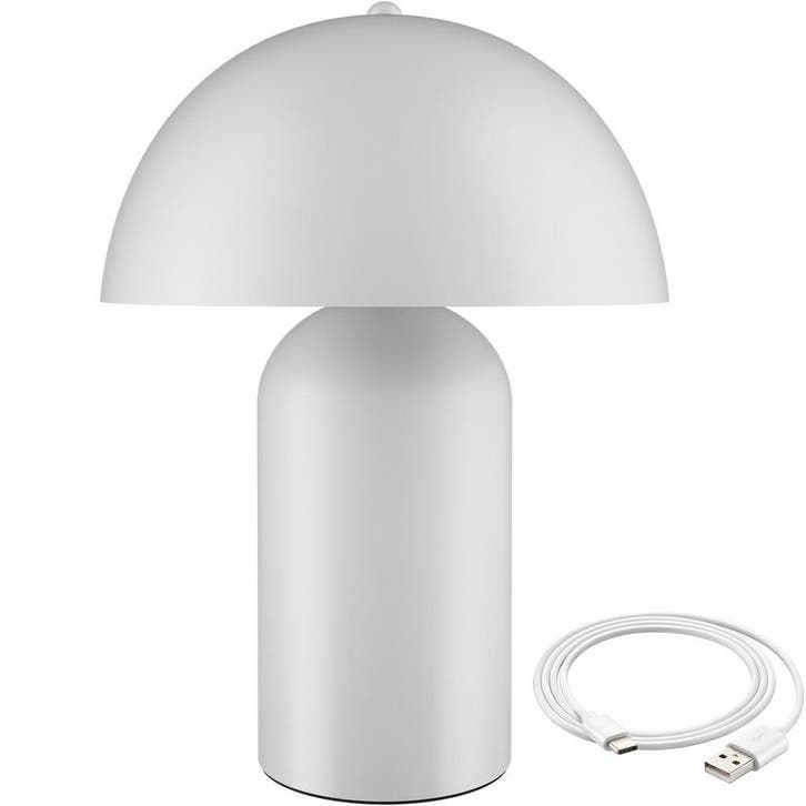 tectake Kleine retro-tafellamp Kade, dimbaar - wit, Huis en Inrichting, Lampen | Tafellampen, Verzenden