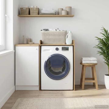 vidaXL Wasmachinekast met opslag Ambachtelijk Eiken 67,5 x, Huis en Inrichting, Kasten | Overige, Verzenden, Nieuw