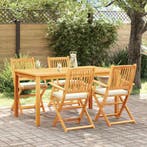 vidaXL Vouwstoel 4 pcs Wit 49 x 57,5 x 92cm Massief, Tuin en Terras, Verzenden, Nieuw