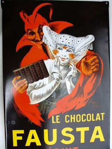 Le Chocolat Fausta verleidt het emaillebord met een prachtig