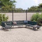 vidaXL 7-delige Tuinbankenset met kussens gepoedercoat staal, Verzenden, Nieuw