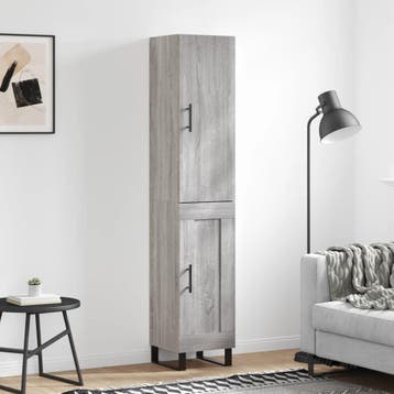 vidaXL Hoge kast 34,5x34x180 cm bewerkt hout grijs sonoma, Verzenden, Nieuw