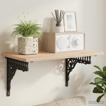 vidaXL Wandplankbeugels 12 st Zwart 27.5 x 23 x 4 cm Staal, Verzenden, Nieuw