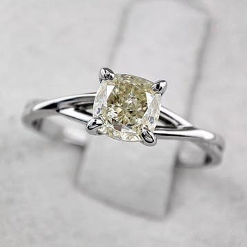 Zonder minimumprijs - Ring - 14 karaat Witgoud - 1.01ct. tw.
