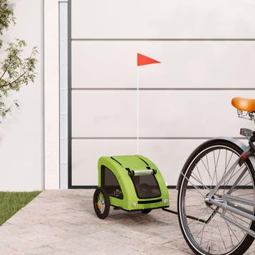 vidaXL Hondenfietstrailer oxford stof en ijzer groen, Verzenden