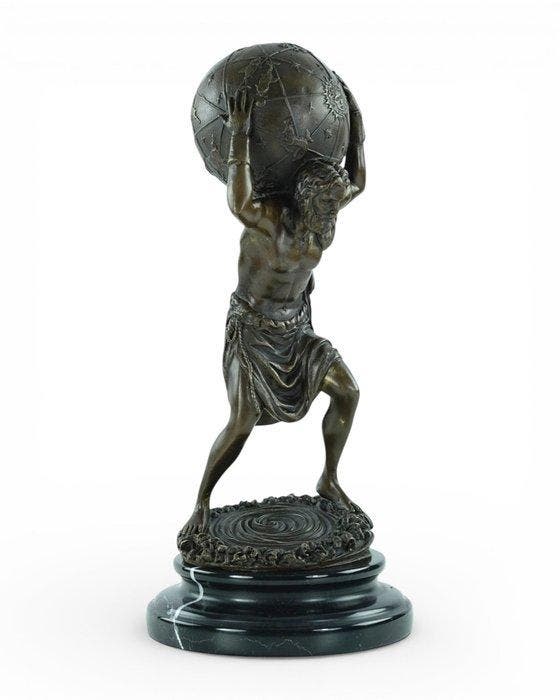 Aldo Vitaleh - sculptuur, Atlas Holding the World - 32 cm -, Antiek en Kunst, Curiosa en Brocante