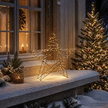 vidaXL 3D-kerstster 120 LEDs Warmwit 55 x 53,5 x 10 cm, Diversen, Verzenden, Nieuw