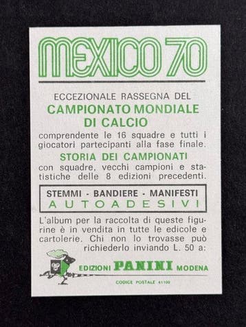 1970 Panini World Cup Mexico 70 - History: Leonidas 1938 - 1, Verzamelen, Nieuw