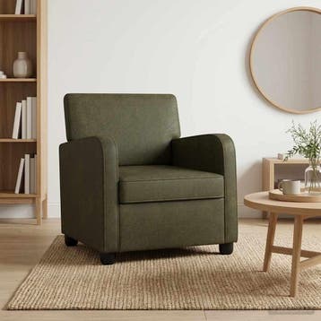 vidaXL Fauteuil Leger Groen Kunst Suède Leer, Verzenden