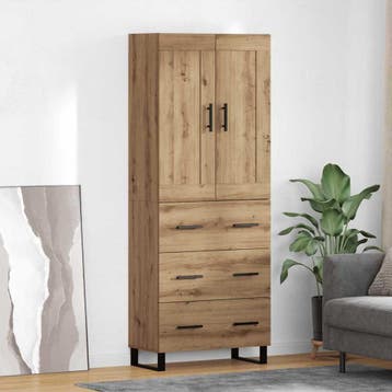 vidaXL Highboard 2 st Artisan Eiken 69,5 x 34 x 180 cm, Verzenden, Nieuw