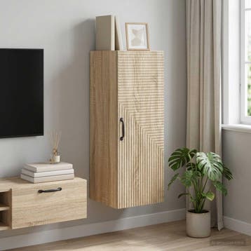 vidaXL Wandkast Sonoma Eiken 33 x 34,5 x 90 cm Bewerkt hout, Verzenden