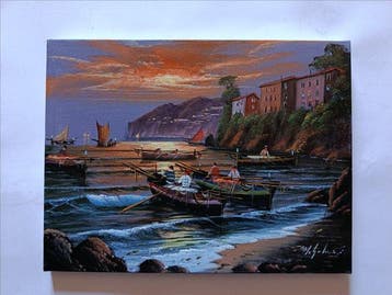 Mario Galanti (XX) - Tramonto a Sorrento
