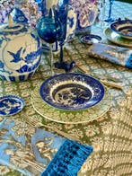 Tafelkleed met ikat-patroon, felle kleuren, voor grote