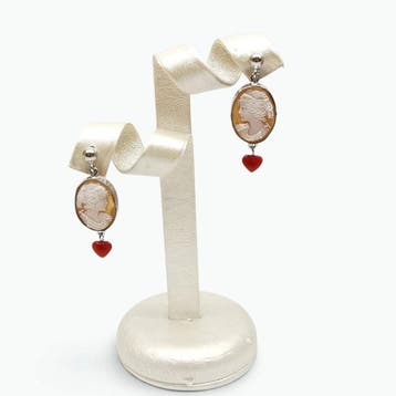 Corail - Argent 925 - Boucles doreilles - faits à la main