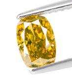 1 pcs Diamant (Natuurlijk gekleurd) - 1.05 ct - Cushion -