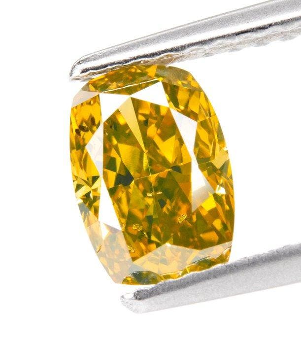 1 pcs Diamant (Natuurlijk gekleurd) - 1.05 ct - Cushion -, Bijoux, Sacs & Beauté, Pierres précieuses