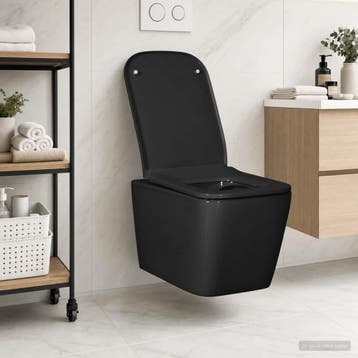 vidaXL Hangtoilet Keramiek Zwart, Verzenden
