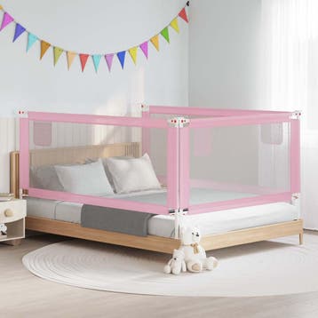 vidaXL Bedhekje peuter 200x25 cm stof roze, Verzenden, Nieuw