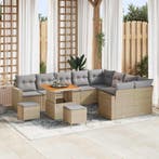 vidaXL Tuinbank Set 12 pcs Beige poly rattan, Verzenden
