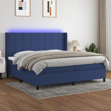 vidaXL LED Box Spring Bed met hoofdeinde Stof, Verzenden