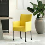 Set van 10 Leren eetkamerstoelen Comfort met wieltjes -, Ophalen of Verzenden, Nieuw, Leer