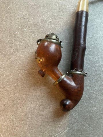 Jachtpijp - Sans prix de réserve - Pipe - Bois, Laiton, Os,