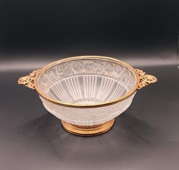 DAUM Lorrain Nancy France Art Deco Centerpiece Bowl - Gilt